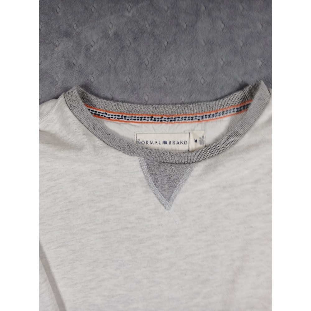 The Normal Brand Mens Crewneck Sweatshirt Gray Heather V-Stitch Pullover Size M - Picture 2 of 5